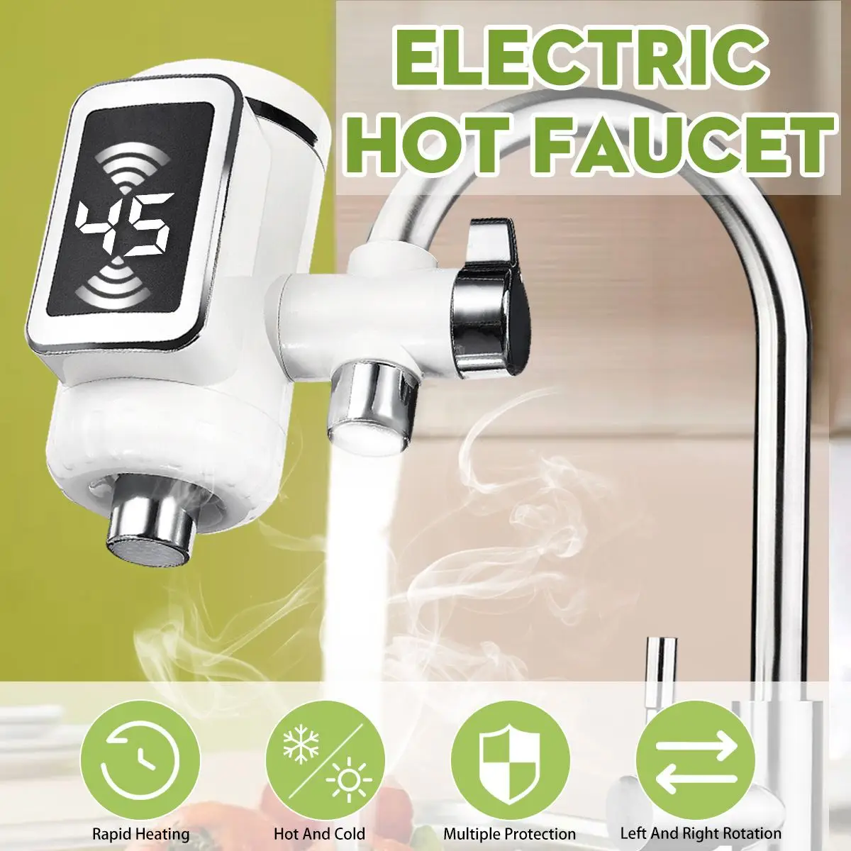 Электрический горячий кран водонагреватель кухня холодный нагреватель кран безрезервуарный цифровой Мгновенный водонагреватель