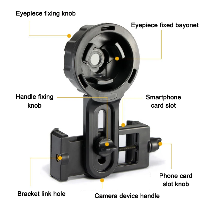 

Universal Mobile Phone Quick Photography Adapter Mount Holder Clip Bracket for Binocular Telescope QJY99