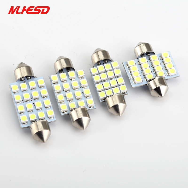100 шт. Festoon 16 SMD 1210 светодиодный 3528 31 мм 36 39 41 Светодиодный светильник 16smd гирлянда