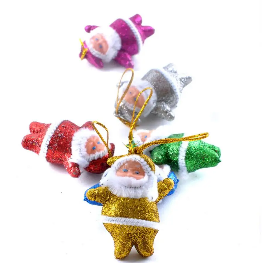

K15292 6PCS/PACK Christmas Santa Claus Glitter Ornament Party Supplies Christmas gift New Year Christmas decoration supplies