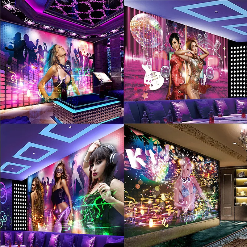 

KTV porch corridor room background large mural wallpaper bar nightclub meeting room decoration wallpaper colorful beauty custom