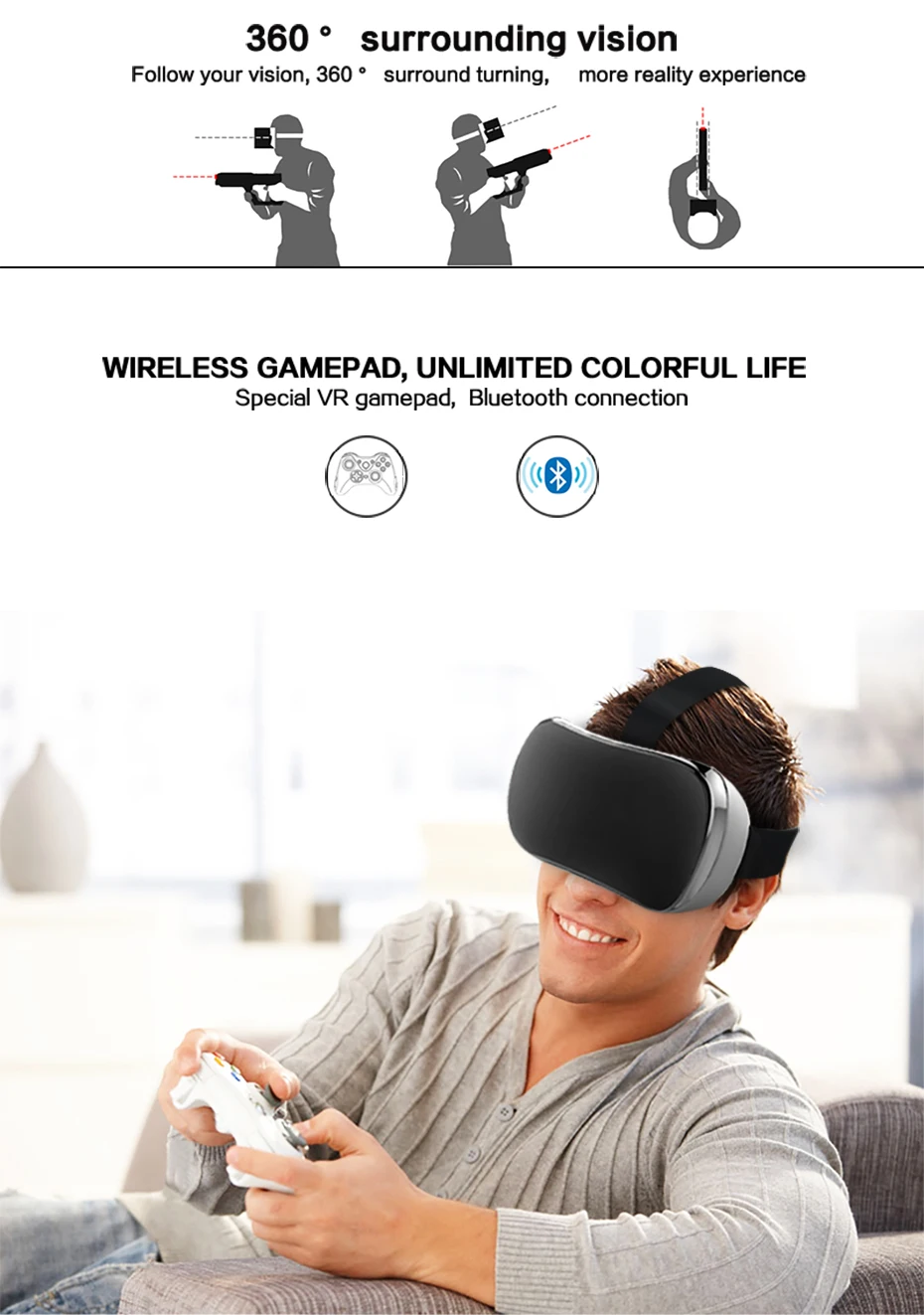 3D очки виртуальной ПК очки гарнитура все в одном VR для PS 4 Xbox 360/One 2 K HDMI Nibiru Android 5,1 экран 2560*1440 P