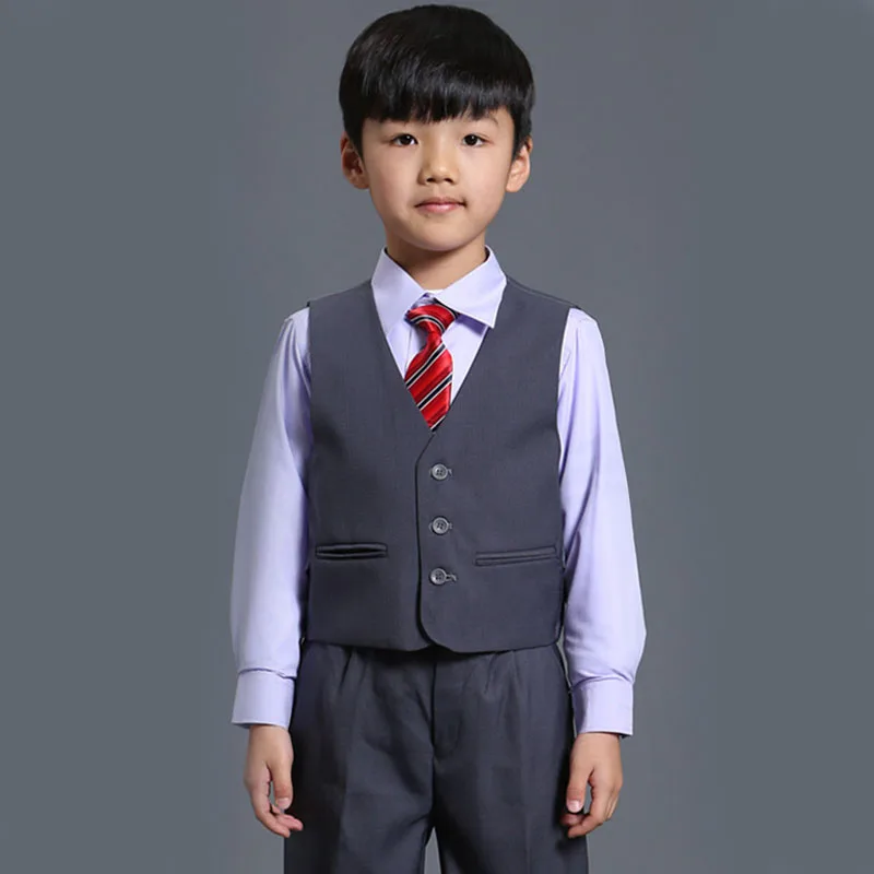 Nimble/свадебные костюмы для мальчиков, Terno infantil, костюм Garcon, Детские блейзеры для мальчиков, комплекты для мальчиков, костюм для свадебной вечеринки для мальчиков - Цвет: gray pant vest