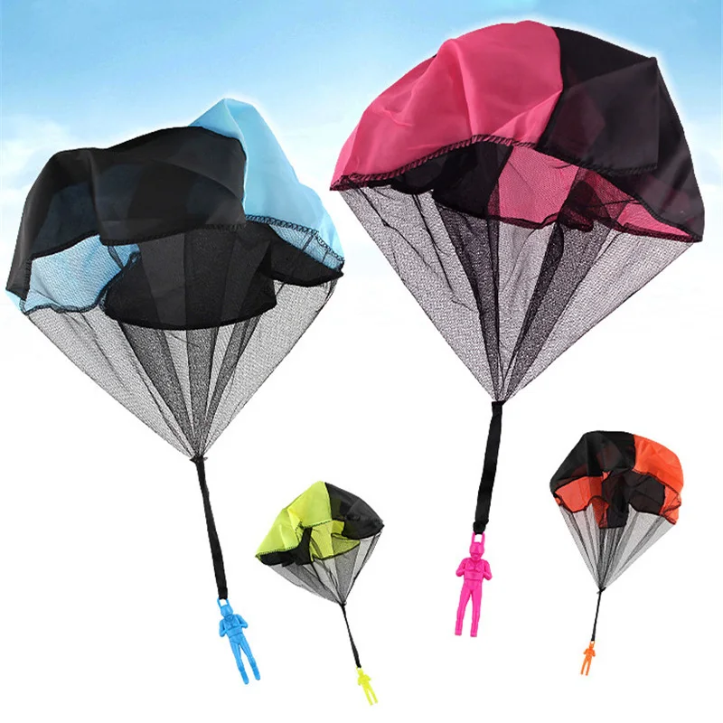 

2pcs Kids Hand Throwing Parachute Toy For Children's Educational Parachute With Figure Soldier Outdoor Fun Sports Play Game