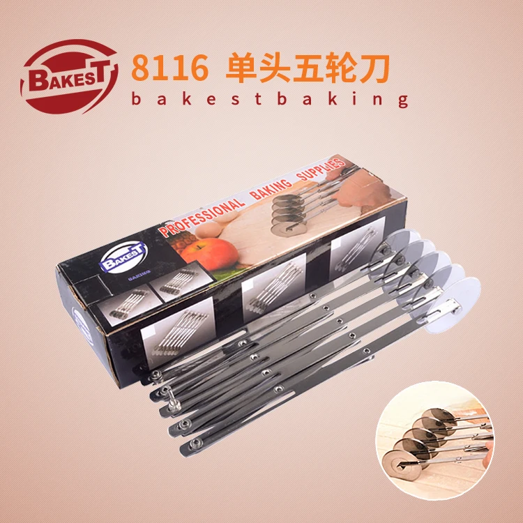 

BAKEST 5 Wheels Cooking Tool Stainless Steel Pizza Roller Baking Pastry Dough Cutter