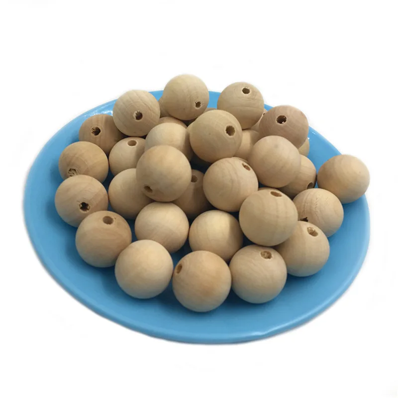 

2019 New Fine Quality Unfinished Wooden Beads 10-20mm Teething Beads Round Wood Teether Beads For baby care Toys Jewelry