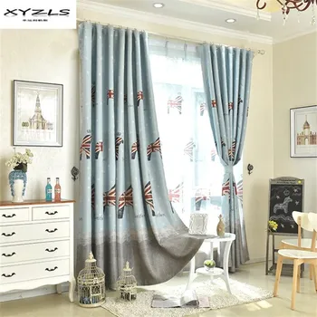 

XYZLS Korean Pastoral Style Cartoon Horse Printed Kids Room Blackout Curtains Boys Girls Bedroom Curtains Window Drapes