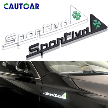 

3D Metal Sportiva Quatrefoil Green Delta Car Sticker Sport iva Emblem Badge for Alfa Romeo 4C 8C 156 166 159 Giulietta Spider GT