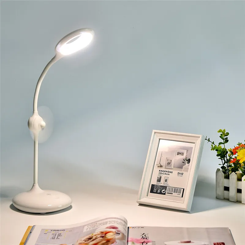 

2017 New Style Eye Protection USB LED desk Lamp with Mini Fan for Study Reading Children table Lights night light