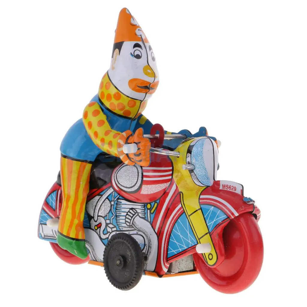Новинка игрушки клоун на мотоцикле Заводной Ретро Винтаж классические оловянные игрушки коллекционные подарки для детей/взрослых