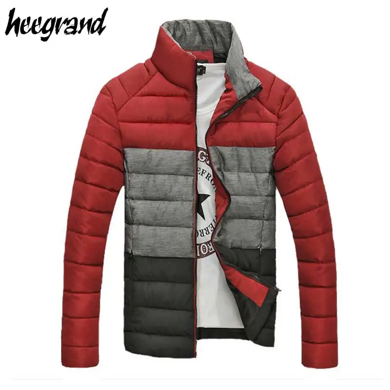 

Men Winter Jacket 2016 New Fashion 3 Colors Patchwork High Quality Korean Style Fashion Plus Size XXXL Mens Coat MWM1062
