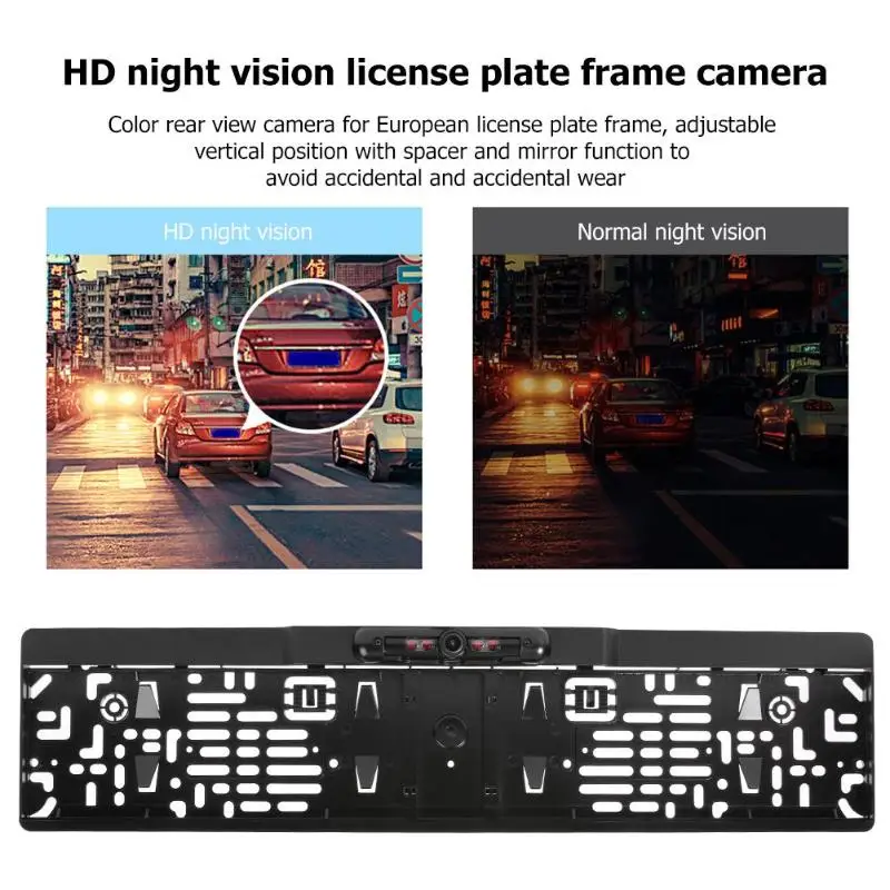 VODOOL EU Автомобильная рамка для номерного знака с ИК HD ночного видения камера заднего вида парковочная камера номерной знак автомобильный стиль