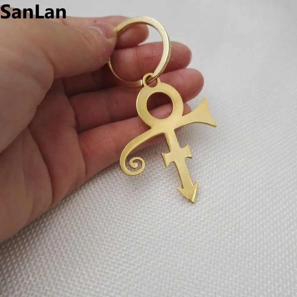 

10pcs 2016 new style women and men Fashion Style Prince Love Symbol keychain Silver Singer music keyrings good gift SanLan