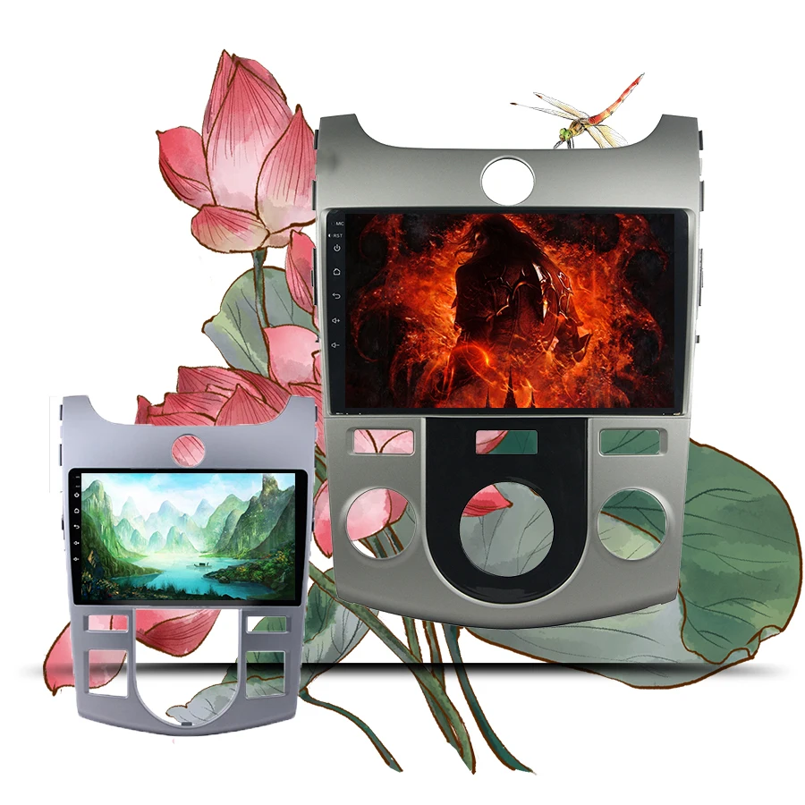 Top 9 Inch 1024*600 IPS Touch screen Android 9.1 T8 Car Radio fm tape music recorder HU For Forte Cerato 2008 2010 2012 with gps usb 2