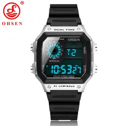 OHSEN Военная униформа для мужчин спортивные наручные часы цифровой человек хронограф часы на открытом воздухе наручные часы-Будильники