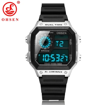 

OHSEN Military Men Sport Wrist Watch Digital Man Chronograph Watches Outdoors Alarm Wristwatches Montre Homme