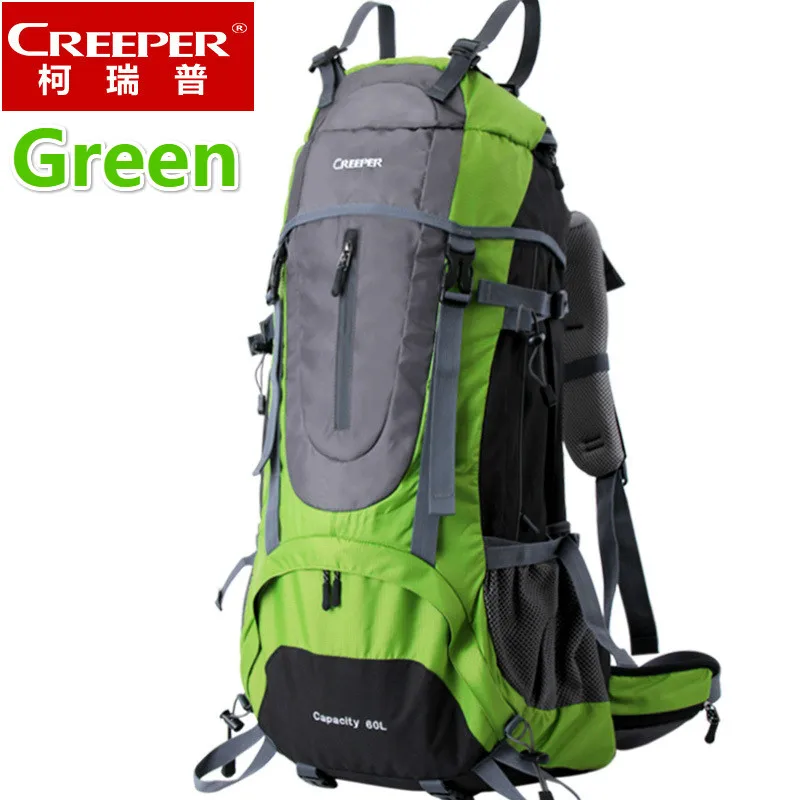 Creeper 60L мужской женский уличный рюкзак Профессиональная Водонепроницаемая нейлоновая сумка для скалолазания походная сумка - Цвет: Green