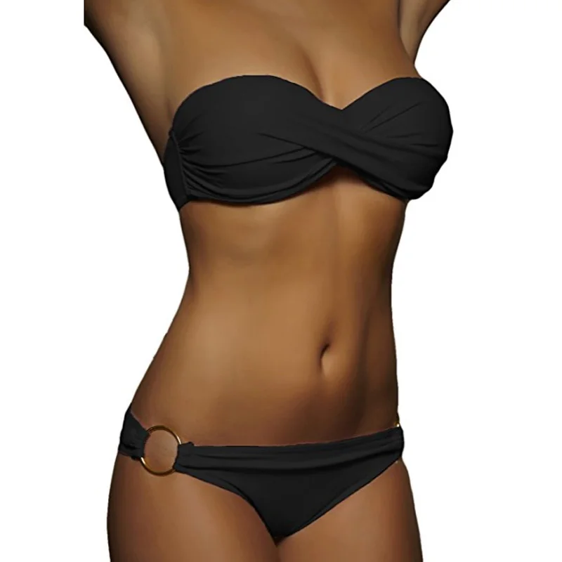 Billige Großhandel Neueste Sommer Sexy Bikini Frauen Bademode Occidental Secret Beach Badeanzug Push Up Badeanzüge 12 Farben S Bis XL
