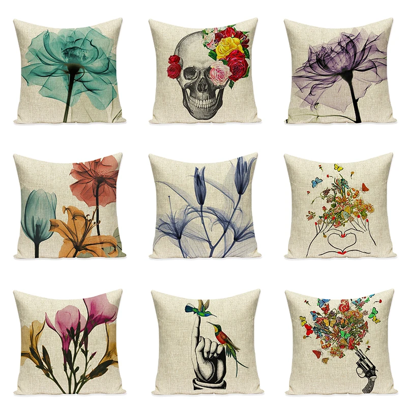 Flower Cushion Covers Decorative Pillowcase Sofa Pillowcase Seat