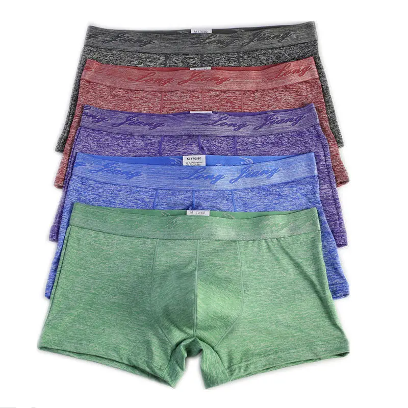 

5Pcs/Lot Mens Underwear Breathable Bulge Pouch Boxer Shorts Sexy Males Stretchy Underpants Boxers Trunks Comfortable Bottoms Hot