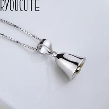 RYOUCUTE, настоящее чистое 925 пробы, серебряные ювелирные изделия, Длинные Большие колокольчики, ожерелья для женщин, аксессуары, колье, воротник