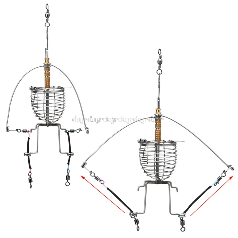 

Fishing Feeder Automatic Tackle Multi Functional Launcher Trap Spring Cage Hook N06 dropship