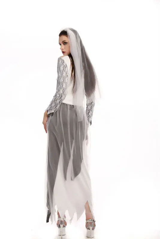 Страшные, пугающие призрак невесты костюм для взрослых на Хэллоуин Косплэй нарядное платье SM1810