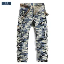[EL BARCO] новые хлопковые камуфляжные мужские брюки карго осенние мягкие дышащие военные синие армейские зеленые мужские брюки для бега ткань