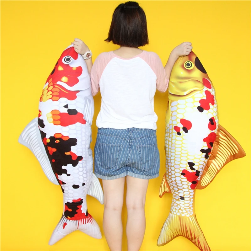 Dorimytrader creative simulation koi fish large plush toy long strip pillow mascot gifts 6 Models 55inch 140cm DY50549 (6)