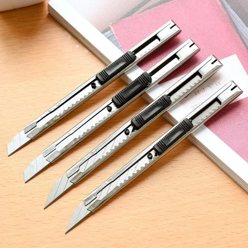цена 1pc Utility Knife Portable Mini Premium Stainless Steel Art Cutter Accessories Office School Supplies Stationery