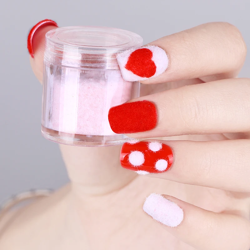 

Colorful Fuzzy Flocking Velvet Nail Powder Xmas Red Pink Halloween Nail Art Decorations Glitters Nailart Nail UV Gel Pigment