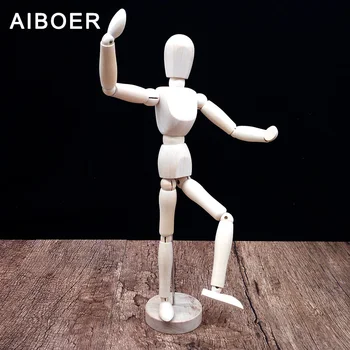 

AIBOER Modern Art Wood Decoration Wood Bois Artisanat Decor Wooden Human Mannequin Manikin Hand Sketch For Home decoration