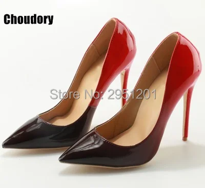 Sexy-Red-Women-High-Heels-Shallow-Slip-On-Pointed-Toe-Party-Shoes-For-Woman-Gradient-Color
