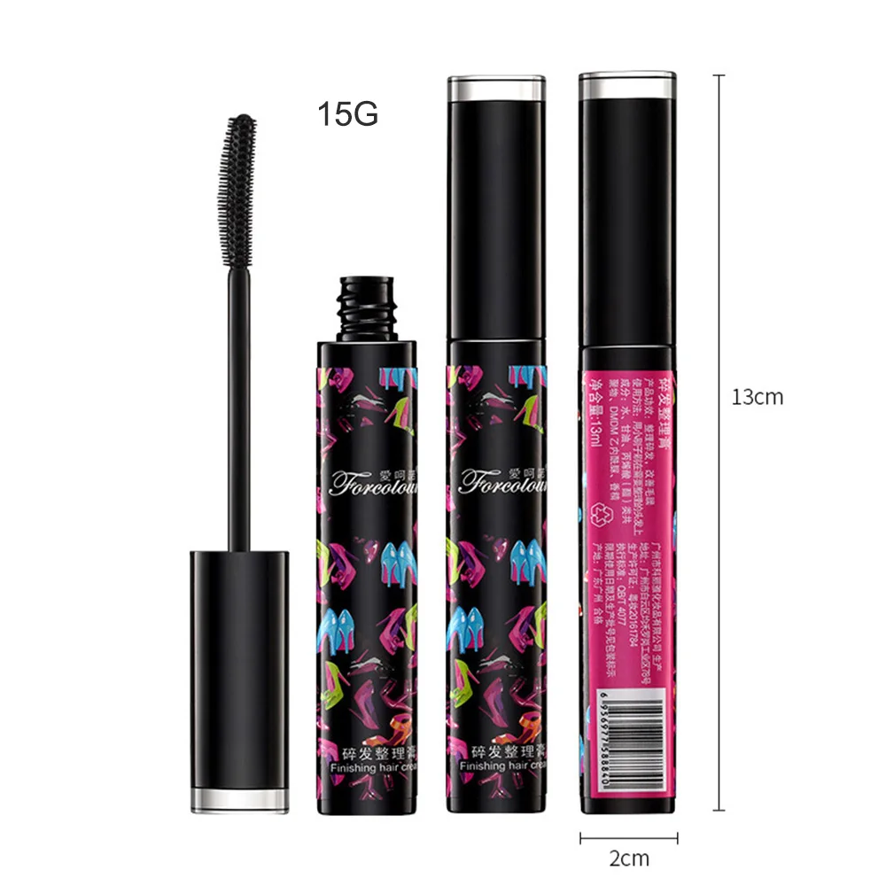 Hair Styling Gel Instant Finishing Cream With Mascara Brush Head For Women Girls 15ml Portable