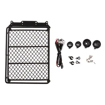 

1/8 1/10 RC Car Roof Rack + LED Light Bar for 4WD CC01 CR01 D90 AXIAL SCX10 RC Rock Crawler Rally Spare Parts Accessories