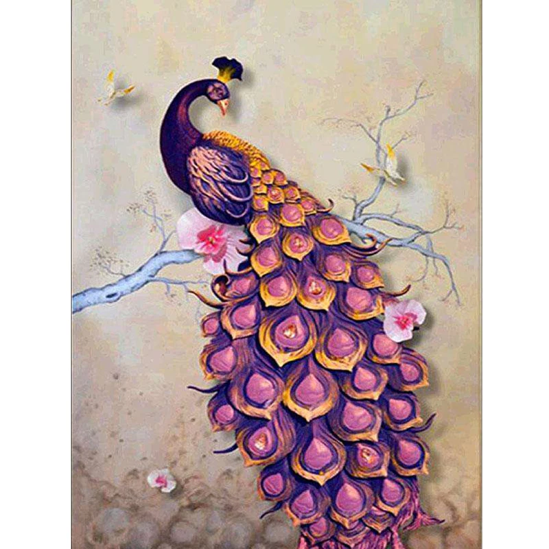 

5D Home Decoration Full Square Scenery Diamond Painting Cross Stitch Mosaic Rhinestones Animal Peacock Diamond Painting 2018 New