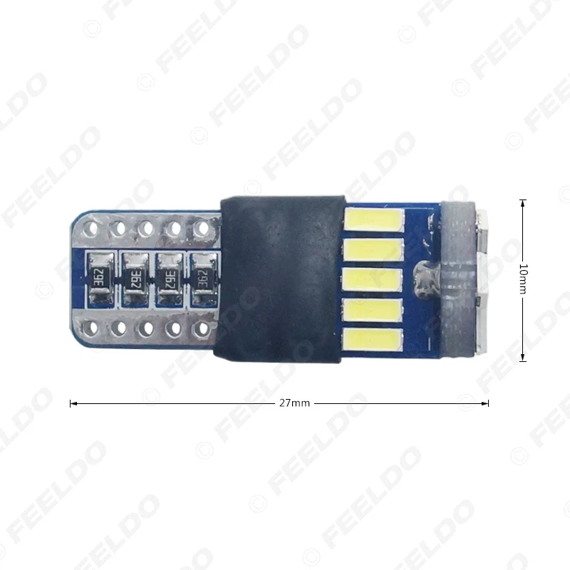 FEELDO 2шт DC12V ~ 16В 6000 6500K белый 15SMD 4014 T10 клиновидный объектив СВЕТОДИОДНЫЙ светильник