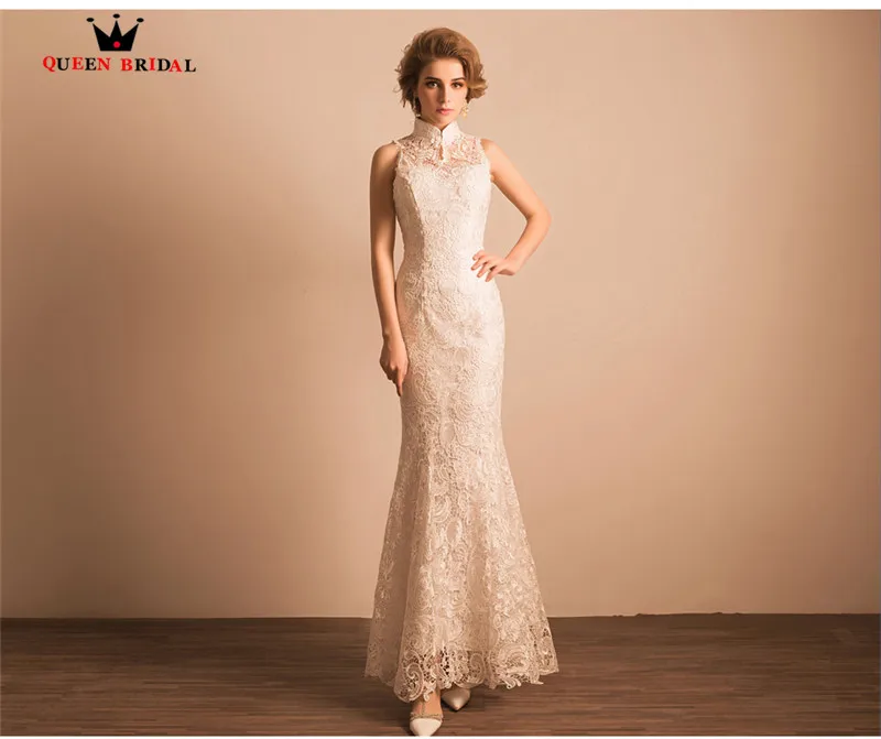 QUEEN BRIDAL Evening Dresses Mermaid High Neck Lace Sexy Long Formal Party Prom Dress Evening Gowns 2018 Vestido De Festa JW73M QUEEN BRIDAL Evening Dresses Mermaid High Neck Lace Sexy Long Formal Party Prom Dress Evening Gowns 2018 Vestido De Festa JW73M