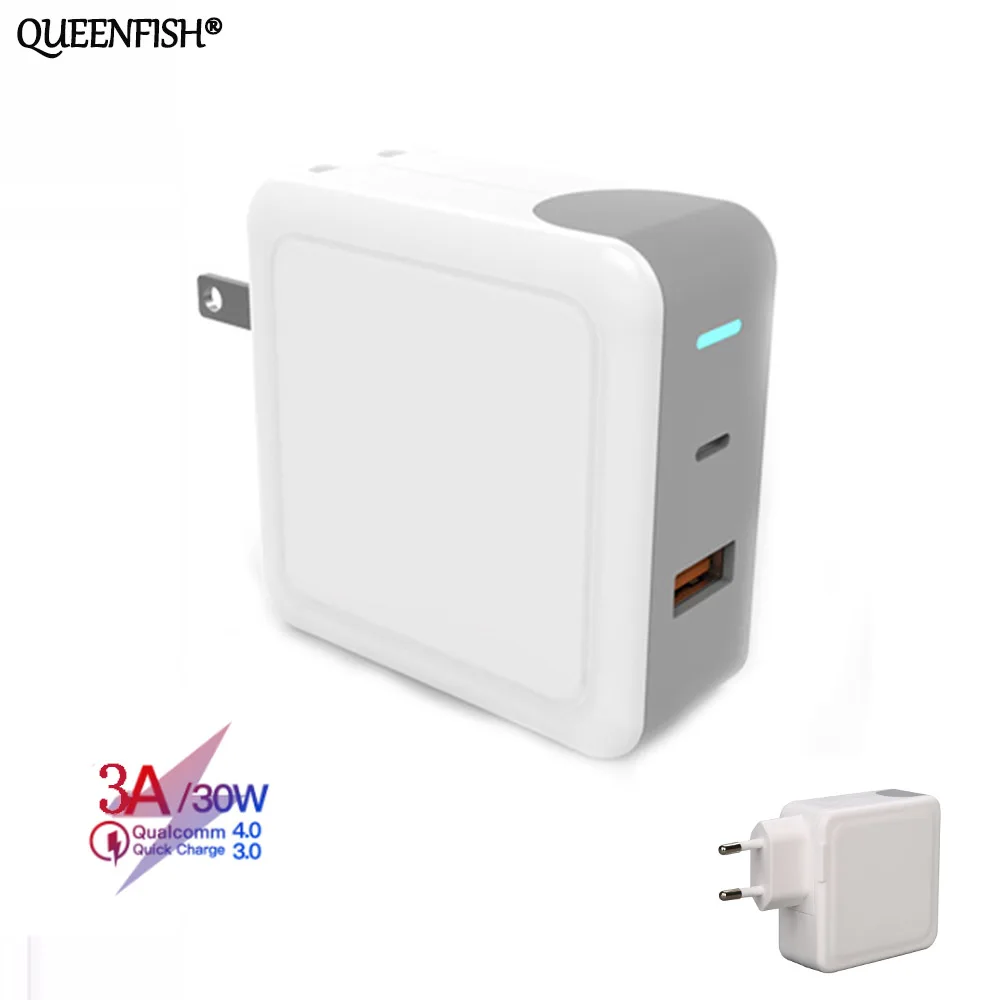 

30W USB PD Charger For iPhone Xs X MacBook Quick Charge Type C PD 3.0 Mobile Phone Charger Fast Charging Type-c PD Charger