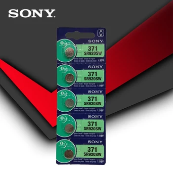 Sony 100%-pilas para reloj, originales, 371 SR920SW 920 1,55 V, pila de moneda de botón, hecho en Japón, 5 uds.