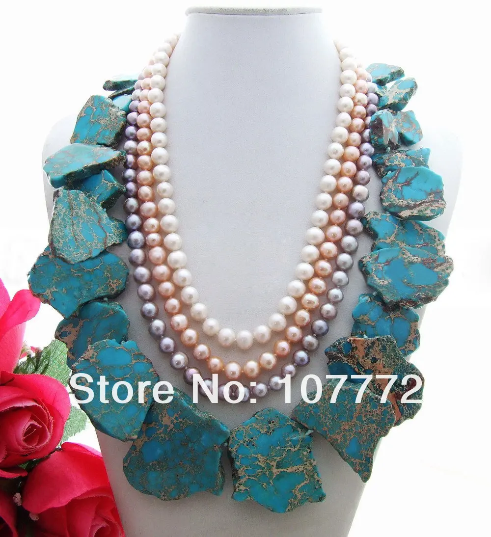 

Multi Color Pearl&Imperial Stone Necklace