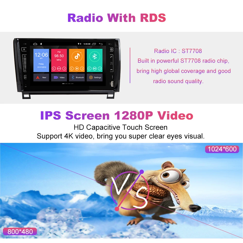 Best Xonrich 2 Din Android 9.0 Car DVD Player for Toyota Tundra Sequoia 2007 2008 2009 2010 2011 2012 2013 Autoradio Wifi OBD2 IPS 4G 9