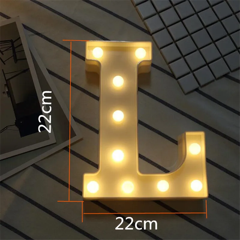 DIY LED Night Light Plastic Letter Marquee Sign Alphabet Lamp Home Club Wall Decor Christmas Wedding Party Holiday Decorations  (4)