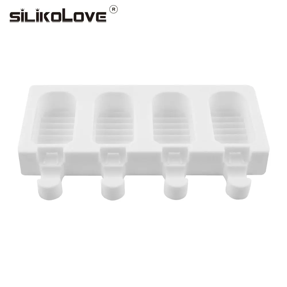 SILIKOLOVE 4 полости эскимо силиконовые формы с крышкой бытовой ребенок для кухни гаджеты столовая Бар аксессуары поставки