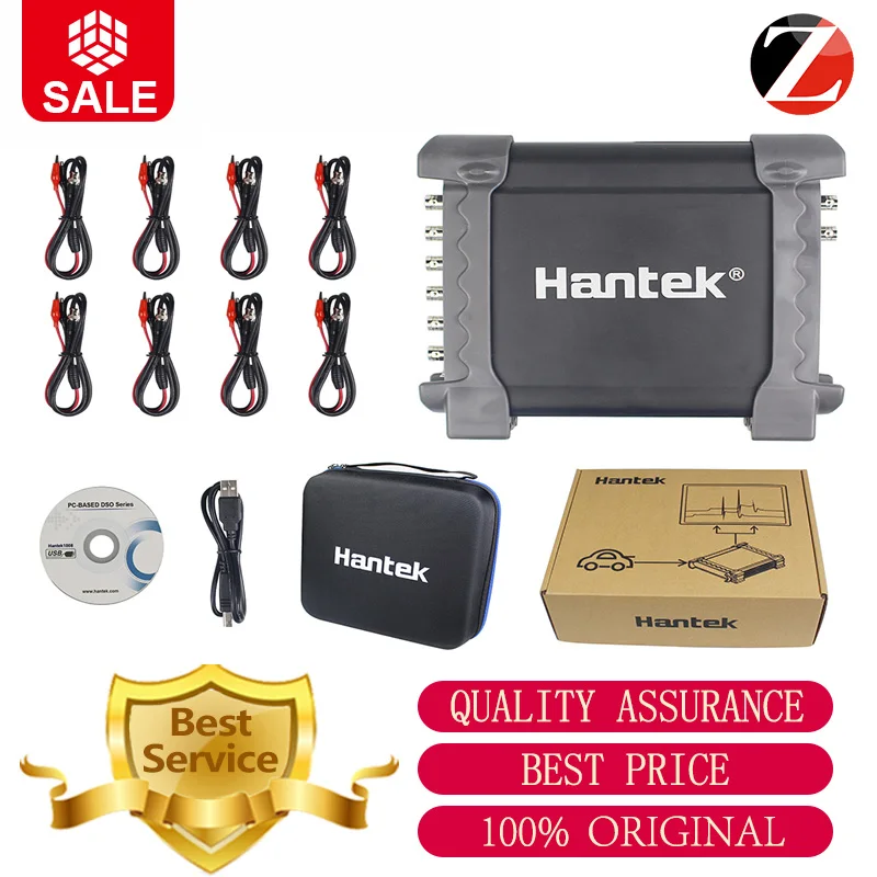 

Hantek 1008B Auto Scope/DAQ/8CH Generator 8 Channels 1008B Digital Storage Hantek 1008B Oscilloscopes 2.4MSa/s USB 1008B Hantek