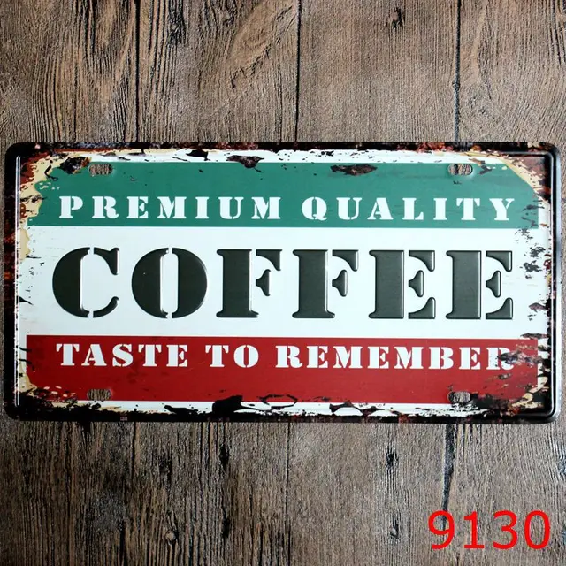 15x30 cm vintage targhe premium quality coffee retro ferro pittura ... Numero di premium