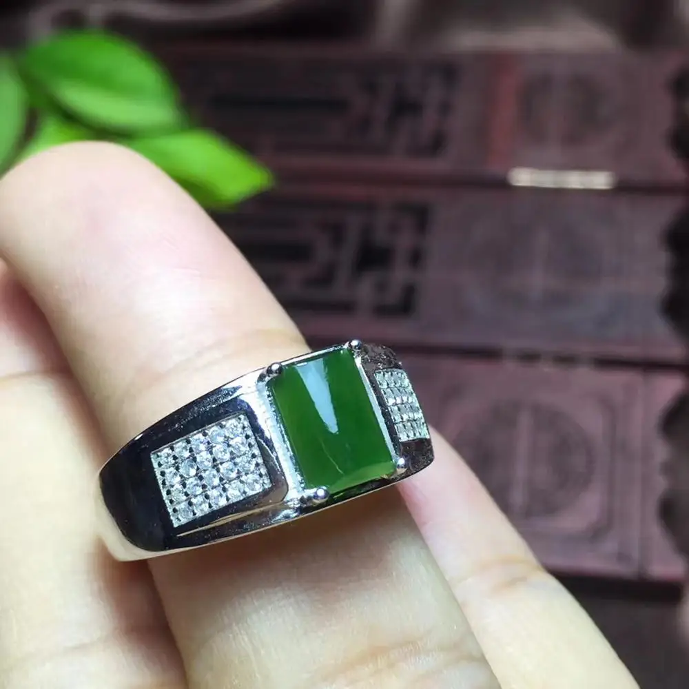Spinach Green Jade Ring For Men Rings AliExpress