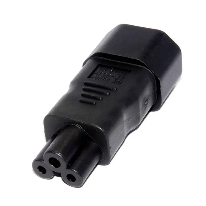 

IEC 320 Adapter 3 Poles Socket C14 to Cloverleaf Plug Micky C5 Straight Extension Power Adapter