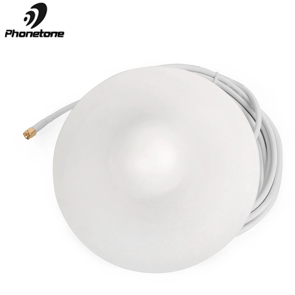 Internal Omni-directional Antenna 800~2500MHz with 5m White Cable with SMA Male Connector to Connect Mobile Phone Signal Booster Internal Omni-directional Antenna 800~2500MHz with 5m White Cable with SMA Male Connector to Connect Mobile Phone Signal Booster
