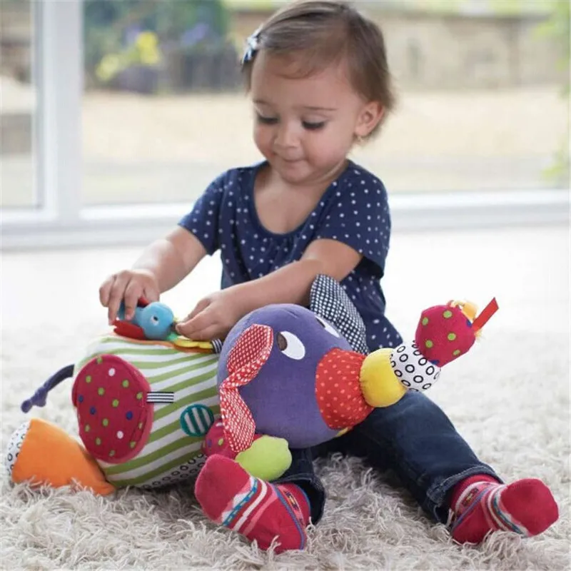 

Baby Activity and Teething Toy with Multi-Sensory Rattle and Textures,